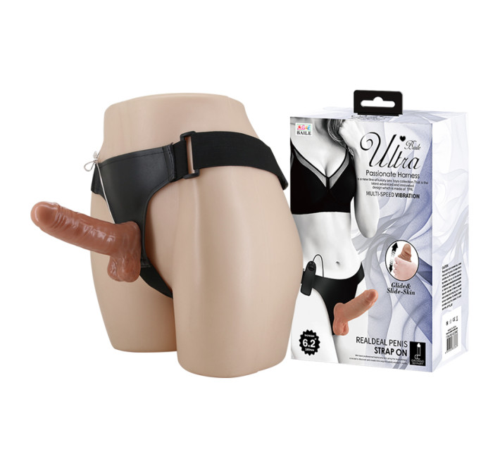 Страпон LyBaile Ultra Vibrating Realdeal Penis Strap On 6.2