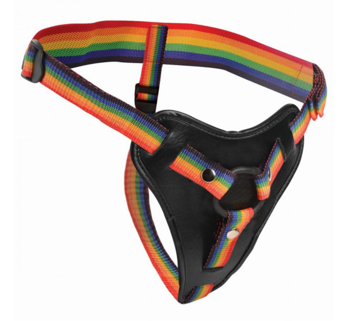 Трусики для страпона радужные Strap U Take the Rainbow Universal