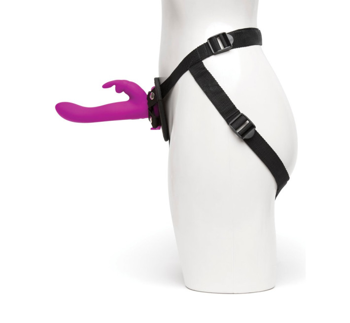 Страпон-кролик з вібрацією та трусиками Happy Rabbit Rechargeable Vibrating Strap-On Harness Set