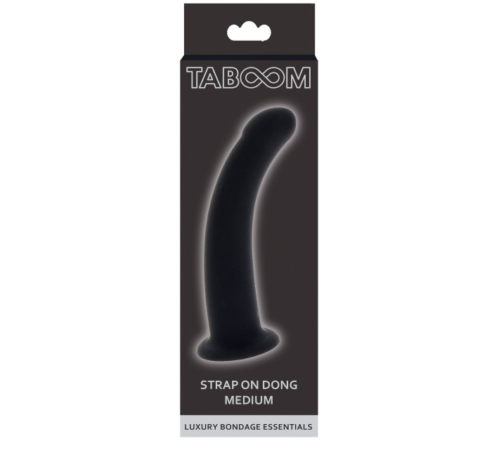 Фаллоимитатор страпон Taboom Strap-On Dong Medium черного цвета, 14 см х 3.3 см
