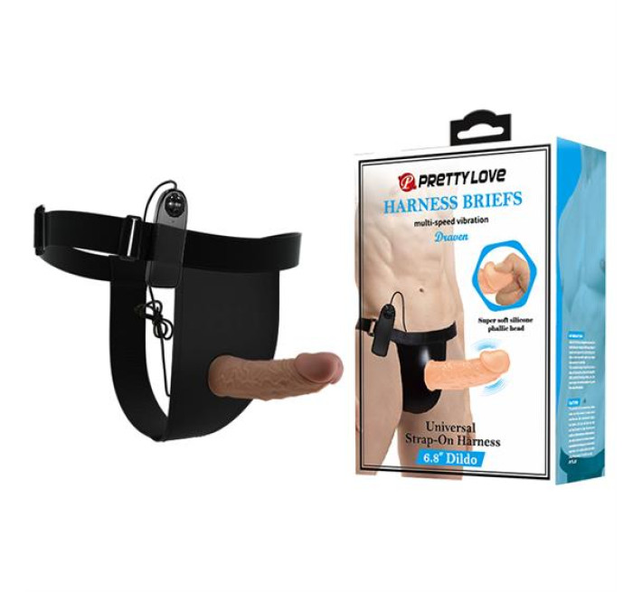 Страпон Pretty Love Harness Briefs Draven 6.8