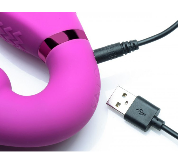 Страпон безремневый с вибрацией, накачкой и дистанционным пультом Strap U 10X Evoke розовый