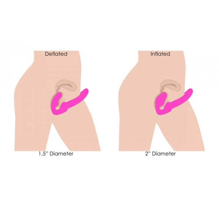 Страпон безремневый с вибрацией, накачкой и дистанционным пультом Strap U 10X Evoke розовый