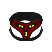 Трусики для страпона с кольцевым креплением Taboom красно-черные 17166