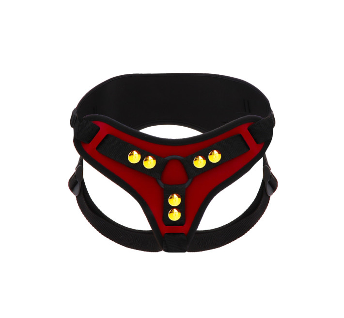 Трусики для страпона с кольцевым креплением Taboom красно-черные 17166