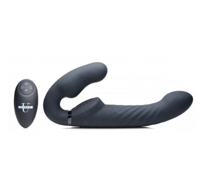 Страпон безремневой с вибрацией и дистанционным пультом Strap U Ergo-Fit Twist черный
