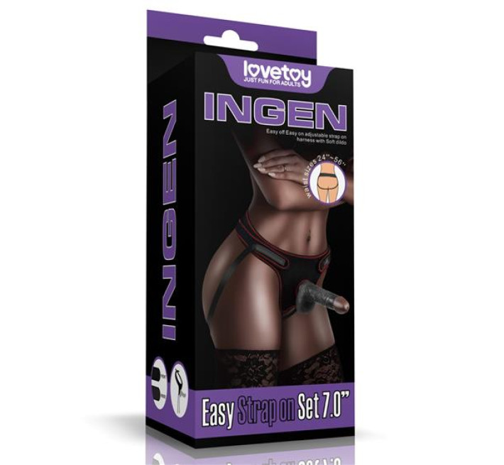 Страпон LoveToy Ingen Easy Strap-On Set 7 Black