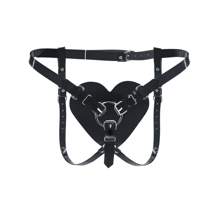 Трусики Серце для страпону Feral Feelings - Hearts Strap-on Belt Black