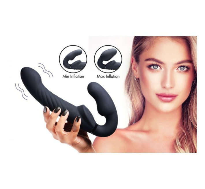 Страпон безремневой с вибрацией и дистанционным пультом Strap U Ergo-Fit Twist черный