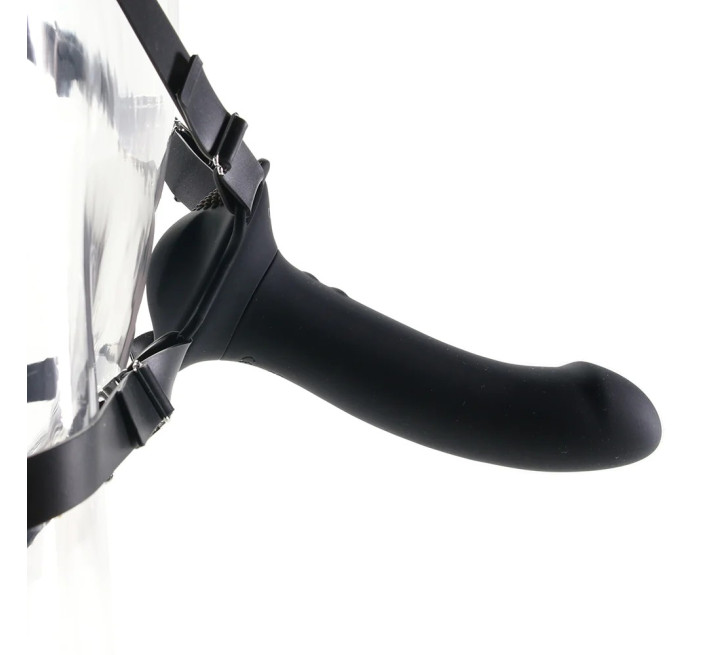 Страпон з вібрацією на ременях California Exotic з пультом управління, чорний, 16.5 см x 3.75 см