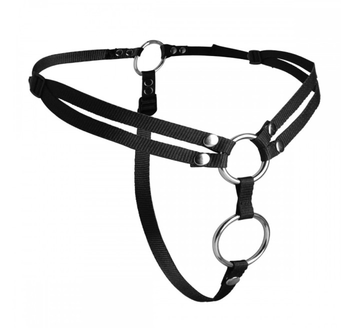 Трусики для страпону Strap U з подвійним кріпленням чорні, OS