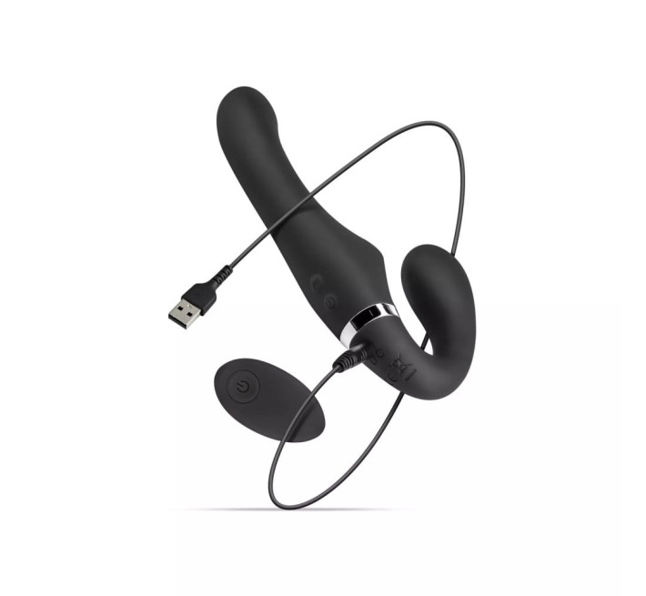 Страпон безременный с вибрацией, с дистанционным пультом No-Parts Avery, черный