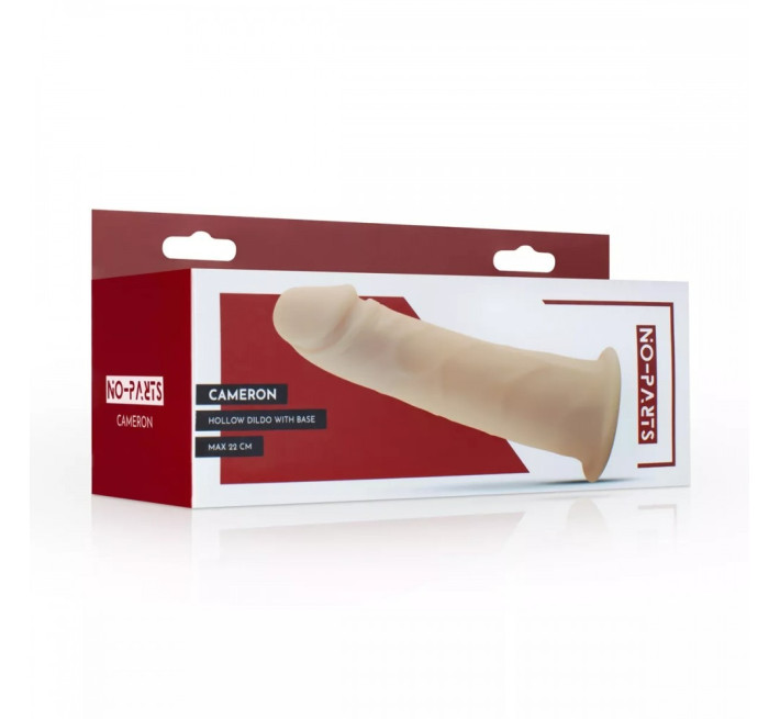 Насадка фаллопротез на страпон No-Parts Cameron, бежева, 22 см