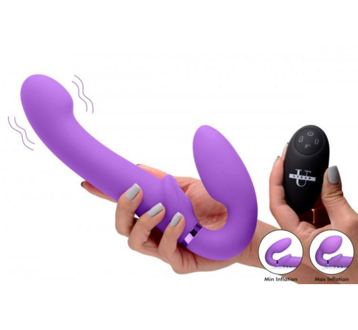 Безремневий страпон із пультом Strap U Urge Strapless Strap-On фіолетовий