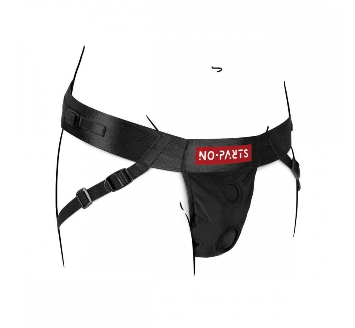 Труси для страпону з подвійним кріпленням No-Parts Taylor чорні, One Size