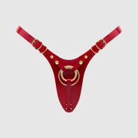 Трусики для страпона Strap-On-Me Leatherette Harness Fabulous - One Size - Red Glossy