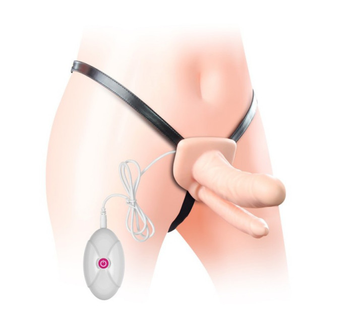 Страпон LoveToy Vibrating Unisex Hollow LVTOY153