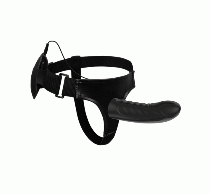 Чоловічий страпон Pretty Love Marvin Strap-On Harness Vibrating Чорний 16.2 см