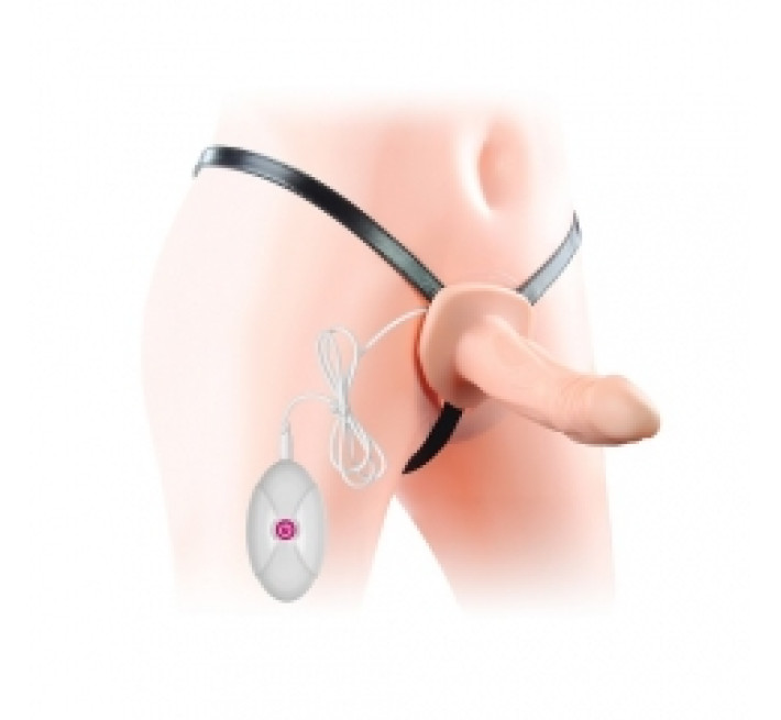 Страпон LoveToy Vibrating Unisex Hollow Strap On