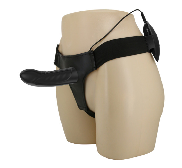 Чоловічий страпон Pretty Love Marvin Strap-On Harness Vibrating Чорний 16.2 см