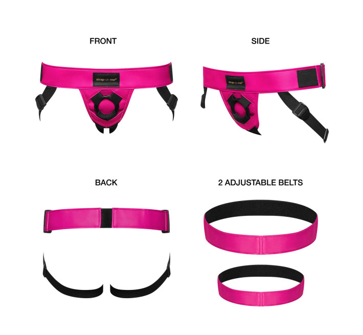 Трусы для страпона Strap-On-Me Leatherette Harness Curious Fuchsia