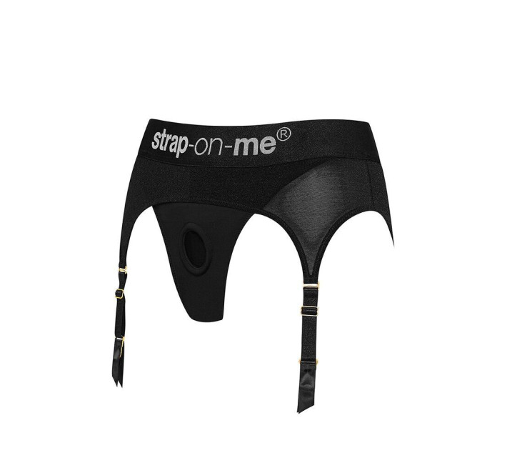 Труси для страпону з підв'язками для панчох Strap-On-Me REBEL HARNESS S