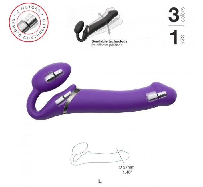 Безремневой страпон с вибрацией Strap-On-Me Vibrating Фиолетовый L