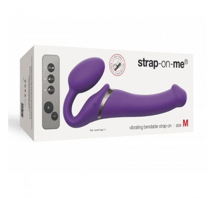Безремневий страпон із вібрацією Strap-On-Me Vibrating Фіолетовий M