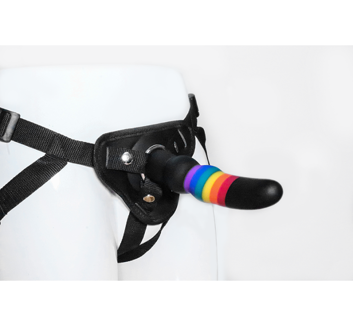 Страпон жіночий райдужний Dreamtoys Colourful Love Strap On Solid Dildo