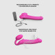 Безремневой страпон с вибрацией Strap-On-Me Vibrating Fuchsia L, диаметр 3,7 см, пульт ДУ, регулируемый
