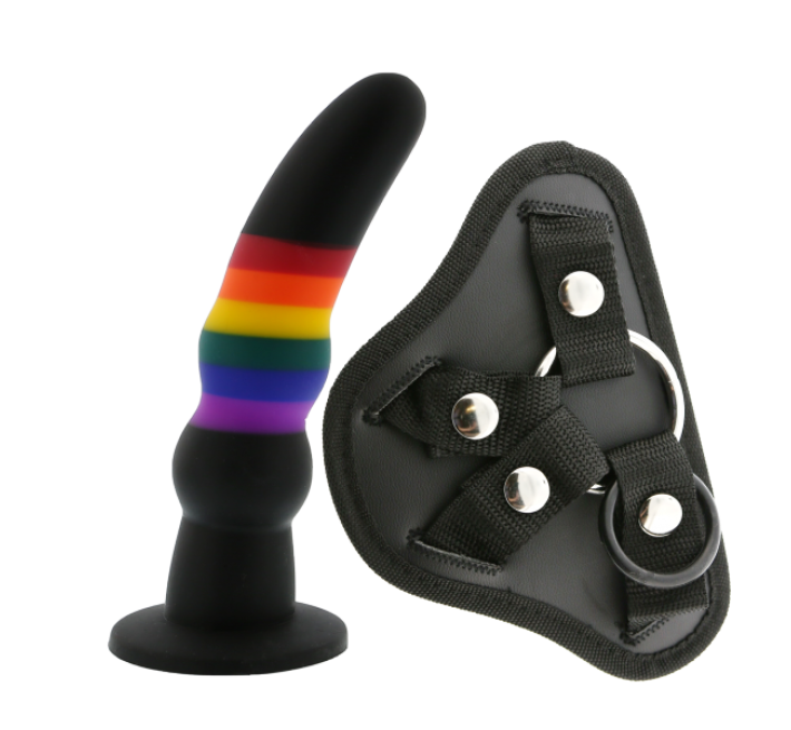 Страпон жіночий райдужний Dreamtoys Colourful Love Strap On Solid Dildo
