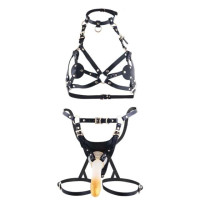 Сбруя зі страпоном LOCKINK SEVANDA Queen Sheba Set with Golden Dildo Сбруя зі страпоном LOCKINK SEVANDA Queen Sheba Set with Golden Dildo