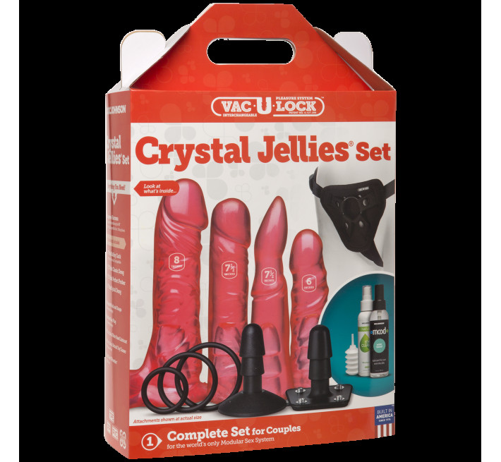 Набір для страпону Doc Johnson Vac-U-Lock Crystal Jellies Set