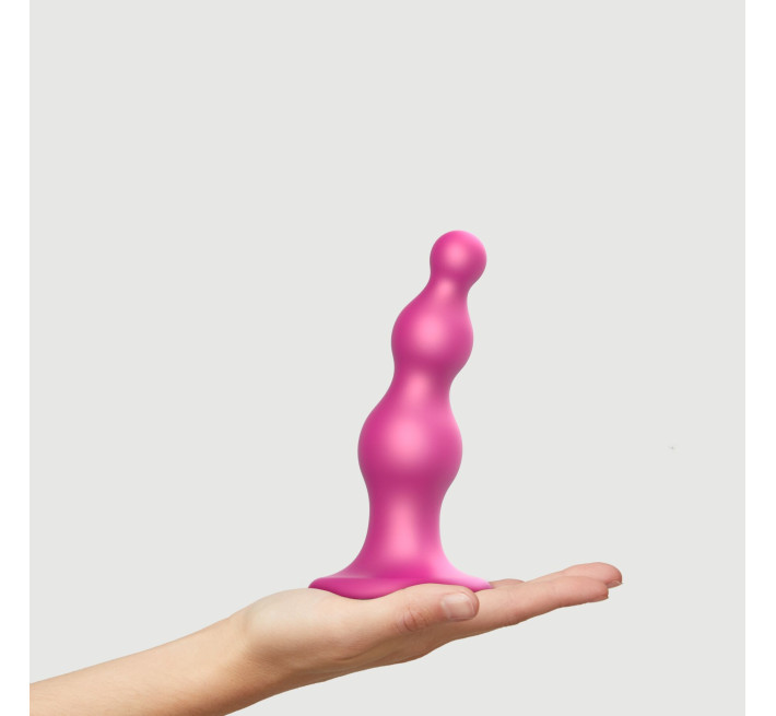 Насадка для страпона Strap-On-Me Dildo Plug Beads Framboise Metallic M