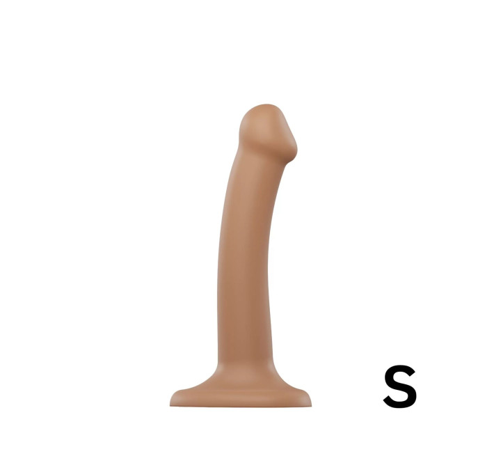 Насадка для страпона Strap-On-Me Dual Density Dildo Caramel S, діаметр 2,7 см, двошарова, гнучка