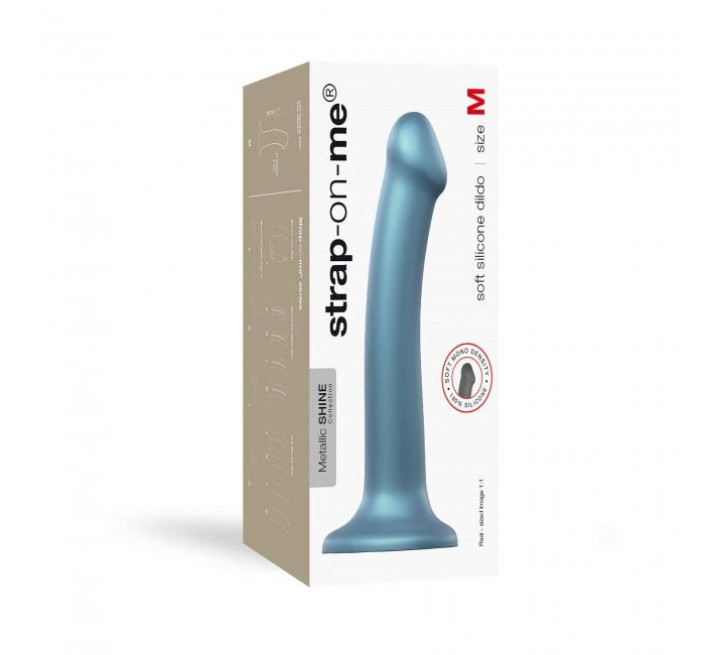 Насадка для страпону Strap-On-Me Mono Density Dildo Блакитна M