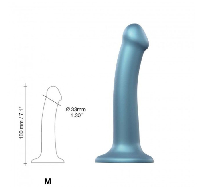 Насадка для страпону Strap-On-Me Mono Density Dildo Блакитна M