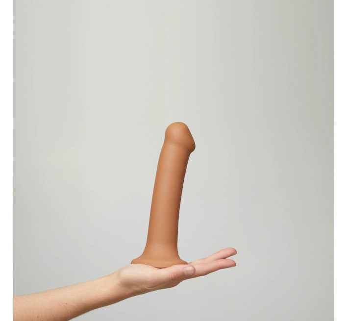 Насадка для страпона Strap-On-Me Dual Density Dildo Caramel S, діаметр 2,7 см, двошарова, гнучка