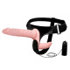 Женский страпон LyBaile Ultra Passionate Harness Doble Heads Flesh Vibrating Телесный