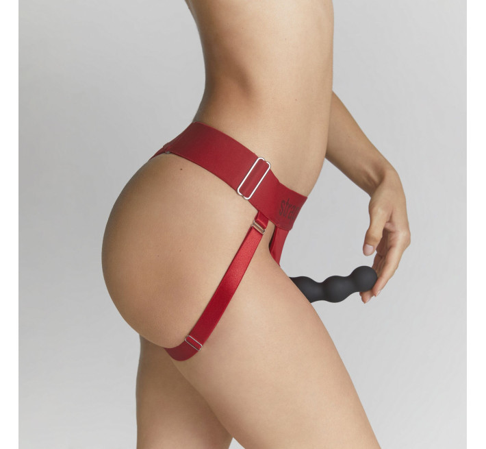 Трусики для страпона Strap-On-Me HARNAIS LINGERIE UNIQUE, One Size, красные