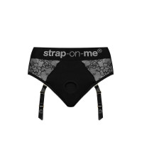 Кружевные трусы для страпона с подвязками для чулок Strap-On-Me DIVA HARNESS XL