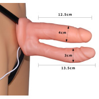 Страпон LoveToy Vibrating Unisex Hollow LVTOY050