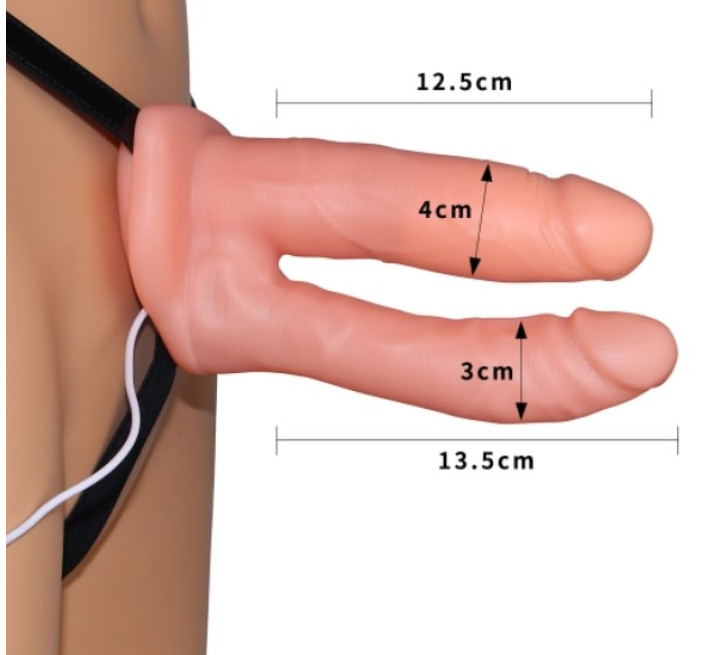 Страпон LoveToy Vibrating Unisex Hollow LVTOY050