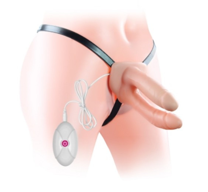 Страпон LoveToy Vibrating Unisex Hollow LVTOY050