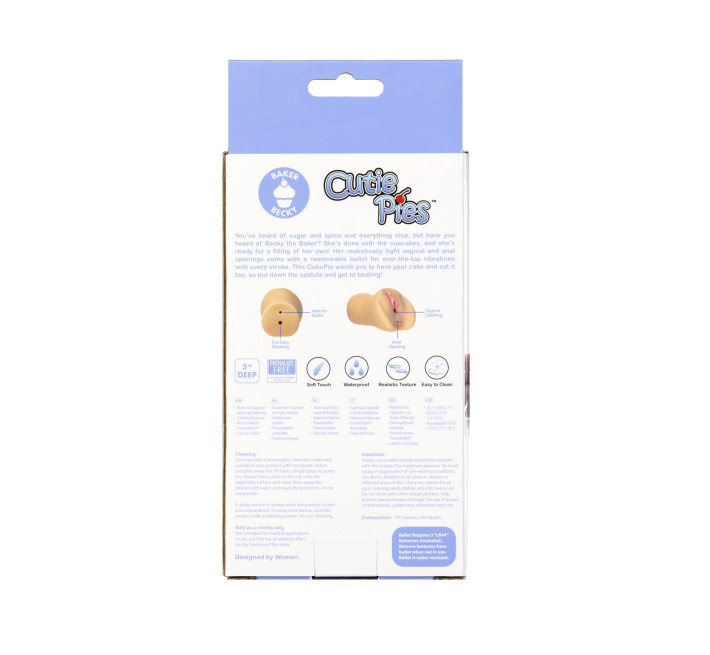 Мастурбатор-вагіна та попка Cutie Pies Baker Becky Vagina & Ass Masturbator, віброкуля в подарунок