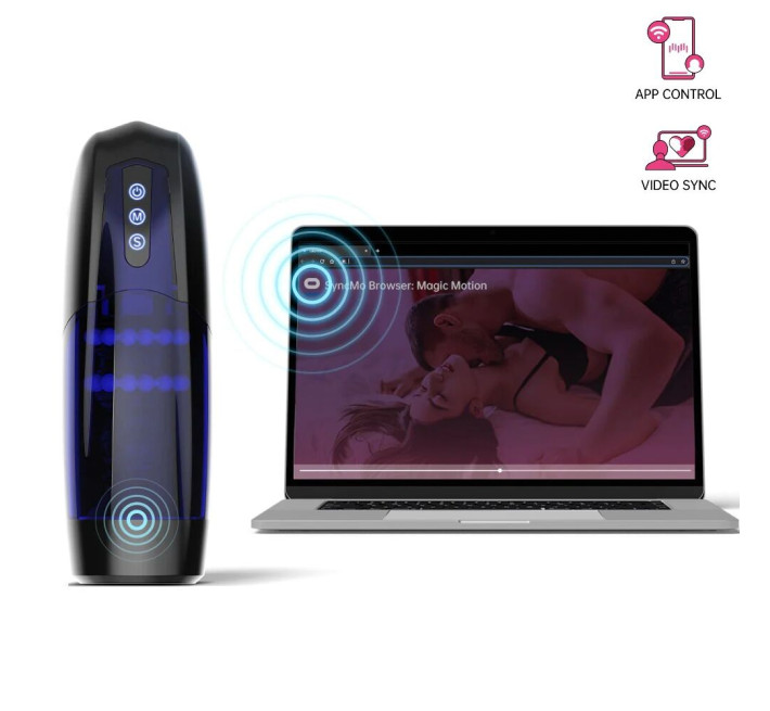 Интерактивный смарт мастурбатор Magic Motion Xone, имитация фрикций, 10 режимов, турбо-кнопка