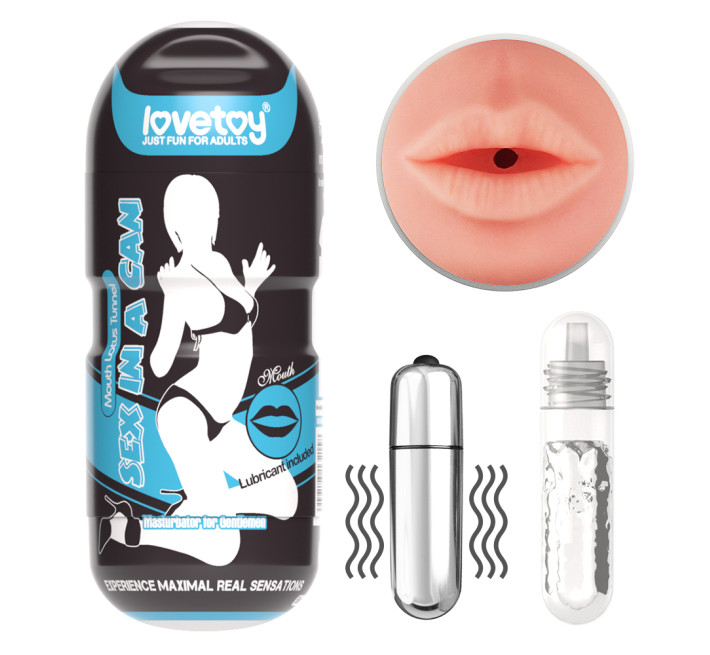 Мастурбатор LoveToy Sex In A Can Mouth Stamina Tunnel Vibrating