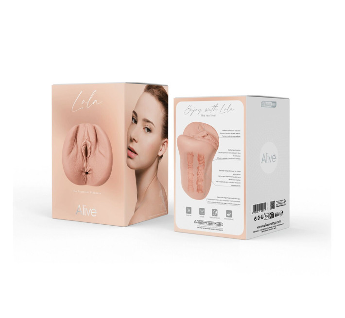 Мастурбатор-вагина + попка Alive Lola Super Realistic Masturbator L Flesh, два канала, реалистик