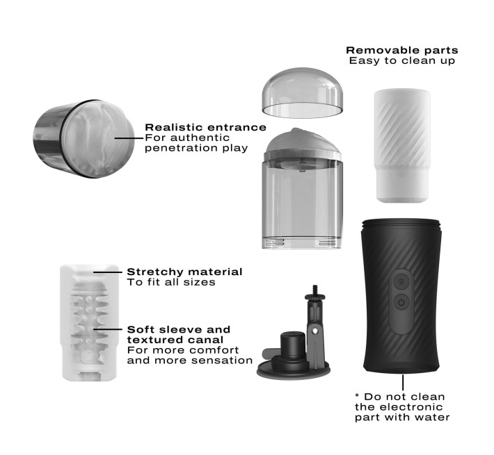 Автоматический мастурбатор Dorcel THRUST BLOW, голосовое сопровождение, присоска