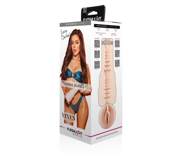 Мастурбатор Fleshlight Girls: Vanna Bardot - Dopamine, зі зліпка вагіни, дуже ніжний